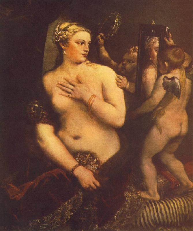 TIZIANO Vecellio Venus at her Toilet oil painting image